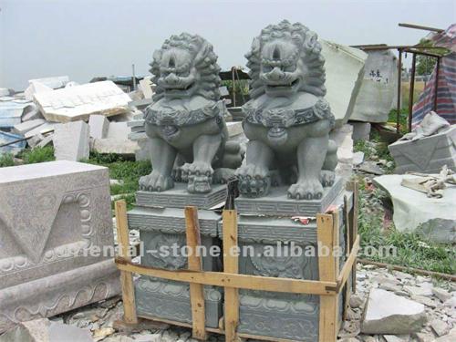 Chinese traditional lion stone Scuplture 