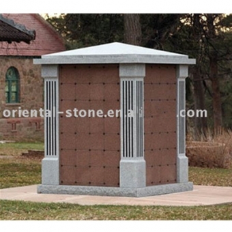 cementerio de piedra natural de granito rojo nichos redondos columbarium 