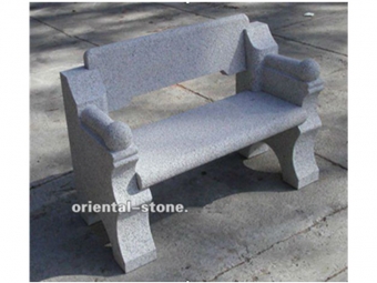 banco de muebles de jardín de piedra de granito gris 